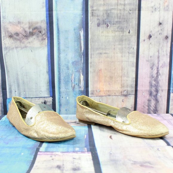 Dunnes Gold Nylon Slip-on Ballet Flat Casual Shoes Size US 7.5 EU 41 - Picture 4 of 10